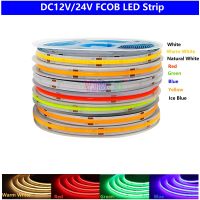 DC12V/24V 5m COB LED Strip Light 320 384 480 Leds/m 8MM High Density Flexible FOB Led Light White/ White Warm Linear Dimmable