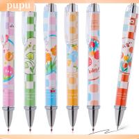 PUPU 6Pcs 0.5มม. ปากกาเจล พลาสติกทำจากพลาสติก ของขวัญสำหรับเด็ก ปากกาที่เป็นกลาง สร้างสรรค์และสร้างสรรค์ ปากกาเติมสีดำ ออฟฟิศสำหรับทำงาน