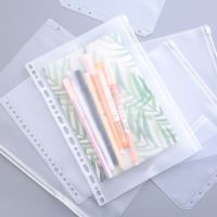 5PCS Convenient Transparent PVC A4 A5 A6 A7 Binder Pocket Clear Zipper Folders for 4/6 Notebook Binder Filing Organizer Bags Note Books Pads