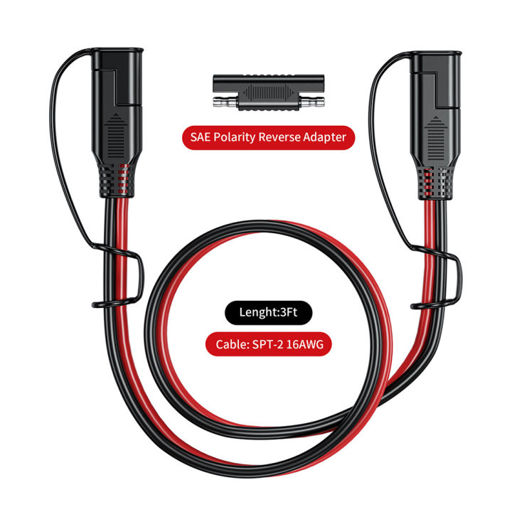 sae-to-sae-extension-cable-solar-plug-cord-16awg-กันน้ำสำหรับแบตเตอรี่รถยนต์