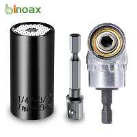 Binoax 7mm 19mm Universal Socket Grip Ratchet Wrench Power Drill Adapter amp; 105 Degree Right Angle Driver Extension Power Drill B