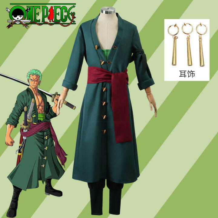 Anime Roronoa Zoro Cosplay Costume Wig Set Halloween Costumes Kimono Lazada