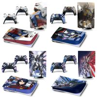 【Corner house】 Gundam PS5 Disc Edition สติกเกอร์ผิวรูปลอกสำหรับ PlayStation 5 Console และ2 Controllers PS5 Disc สติกเกอร์ผิว Vinyl