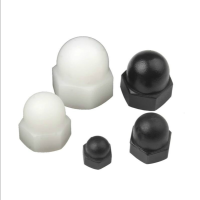 M3 M4 M5 M6 M8 M10/M12 Plastic Hex Nylon Cap Nuts Decorative Cover Semicircle Acorn Nut White Black.