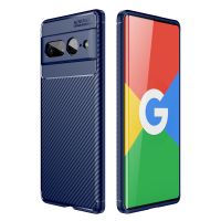 สำหรับ Google Pixel 7 Pro เคสโทรศัพท์คาร์บอนไฟเบอร์กันกระแทกพื้นผิว (สีน้ำเงิน)