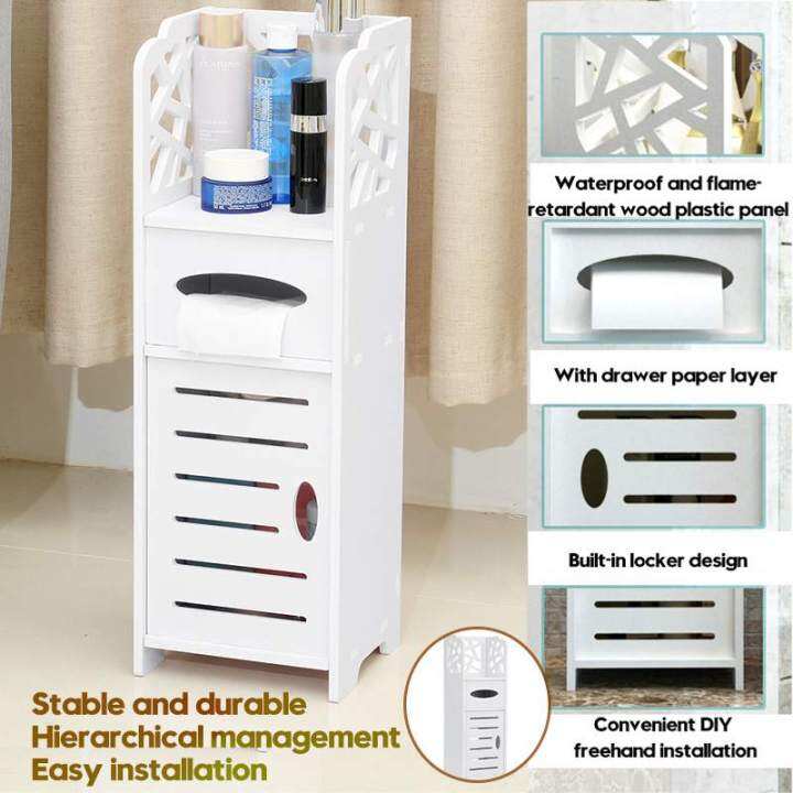 3 Layers Bathroom Rack Corner Floor Unit Toilet Tissue