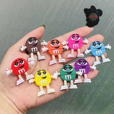 8PCS PVC Colorful Lovely Chocolate Beans Cartoon Fridge Magnets M Refrigerator Magnetic Sticker Boys Girls Gifts Stationery Toy