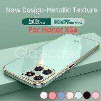 เคสโทรศัพท์เคลือบสี่เหลี่ยมเพื่อเป็นเกียรติแก่ X6a HonorX6a X6 HonorX6เลนส์กล้อง4G 5 G5 G กรอบด้านหลังเคสกันกระแทกนิ่มแบบคู่