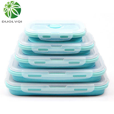 34PCS Set Foldable Silicone Food Lunch Box Fruit Salad Storage Food Box Container Dinnerware Conveniently Lunch Box