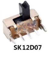 สวิทช์ เลื่อน Slide switch Toggle switch 3 ขา ขนาด 4.3x8.6mm #สวิทช์เลื่อน(3ขา,SK12D07) (1 ตัว)