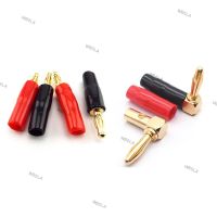 4mm L Type Banana Plug Connector Jack Adapter 90 Degree Solder-Free Screw Right Angel Straight Audio Speaker W6TH