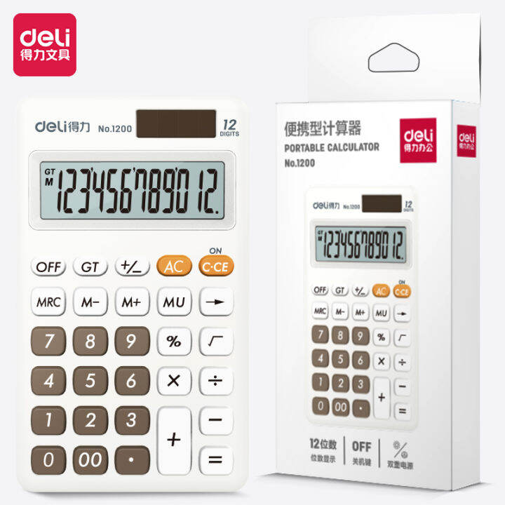 Deli Desktop Calculator Kalkulator Meja Mini Portable Dual Power Lucu