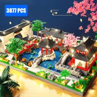 NEW LEGO Chinese Architecture Micro Model Suzhou Gardens DIY Diamond Building Blocks with Light Decorative MOC Toys for Kids Adults Gift