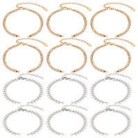 1Box 12 Strands 2 Colors Adjustable Bracelet Chain 2 Style Two-Layer Half-Finished Adjustable Bracelets Extender Chain Stainless Steel Link Bracelets for Jewellery Making DIY Findings