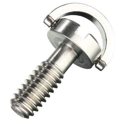Long 1/4" D-Ring Screw Stainless Steel For Camera Tripod Quick Release Plate Silver