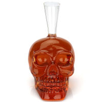 1100 ml punk style skull shaped large whiskey decanter lead-free glass home bar whiskey bottle for Liquor Scotch Bourbon 1223-03