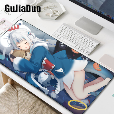 800x300 gawr gura Gamer การ์ตูนแผ่นรองเมาส์แล็ปท็อปโต๊ะโต๊ะเสื่อ XXL กันน้ำการ์ตูน M ousepad อะนิเมะ S TUFF อุปกรณ์พีซีเบาะ