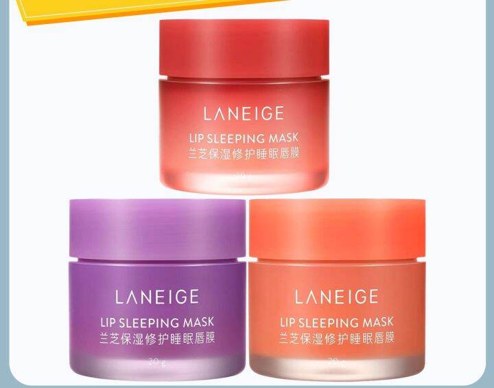 Laneige Lip Sleeping Mask 20g Peach 20g Grape 20g Smoothens lips 