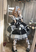 Palace Princess Sweet Lolita Dress Retro Sailor Collar Falbala High Waist Victorian Dress Kawaii Girl Gothic Lolita Costume