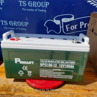 Battery GEL แบตเตอรี่ เจล Deep Cycle GEL Battery ยี่ห้อ Psmart ขนาด 12V ความจุ 100 อายุการใช้งานยาว 1500 รอบ รับประกันความจุเต็ม มีการรับประกัน