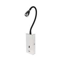 "สินค้าลดราคา"โคมไฟหัวเตียง USB Port (LED 3 วัตต์) LUZINO รุ่น 19007-B ขนาด 6 x 28 x 19 ซม. สีเงิน"จัดส่งทุกวัน"