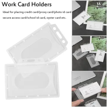 5Pcs Simple Transparent Bank Card Holder Plastic Name Card Cover