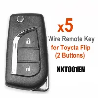 For Xhorse XKTO01EN Wire Remote Key Fob 2 Buttons for Toyota Type for VVDI Key Tool 5Pcs/Lot