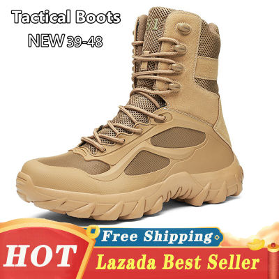 TOP☆【 Shoe King 】 Original รองเท้ายุทธวิธีขนาดใหญ่ size39-48 ผู้ชายรองเท้าคอมแบทกันน้ำรองเท้าเดินป่ากลางแจ้ง SWAT Boot Kasut ทหาร