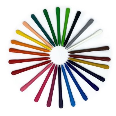 IDENT 6/12/24/36 Colors ไม่สกปรกมือ ดินสอสีพลาสติก ล้างทำความสะอาดได้ พลาสติกทำจากพลาสติก สีเทียนสี สร้างสรรค์และสร้างสรรค์ สามารถลบได้ เครื่องมือวาดภาพระบายสี ทารกทารกแรกเกิด