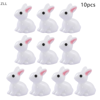 ZLL 5/10pcs Garden miniatures ตุ๊กตางานฝีมือน่ารักตกแต่งสวนเรซิ่น bunnies