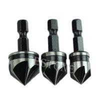 3Pc 12Mm 16Mm 19Mm Countersink ชุดหัวเจาะ1/4 "บิต Chamfer พลาสติกไม้ก้านหกเหลี่ยม-Y103