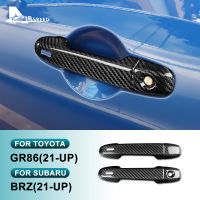 ฝาปิดคาร์บอนไฟเบอร์คาร์บอนแท้สำหรับ Subaru BRZ Toyota GR86 2021 2022 2023ประตูสติ๊กเกอร์มือจับประตูรถยนต์ประตูตัวป้องกัน87Tixgportz