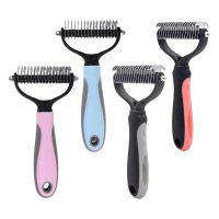 BONZERpet Pet Stainless Double Sides Brush Cat Dog Hair Removal Comb Grooming Dematting Deshedding Blade Brushes  Combs