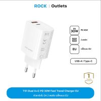 rock space USB /Type - C PD/QC30W หัวชาร์จไว 3A หัวชาร์จเร็ว ชาร์จได้ 2 ช่อง แบบพกพา For Android/iOS T51