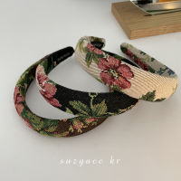 【cw】 South Korea Monet Back Garden R Color Headband French Royal Style Special-Interest Design Hair Accessories High Skull Top Show Face Small ！