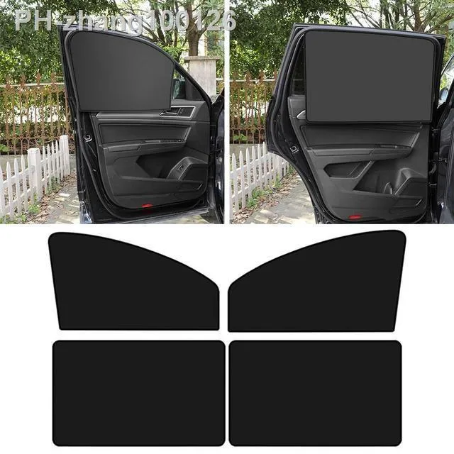 4-piece-set-new-universal-car-sunshade-window-magnetic-suction-sunshade-heat-insulation-cloth-cover-sunshade-car-side-sunshade