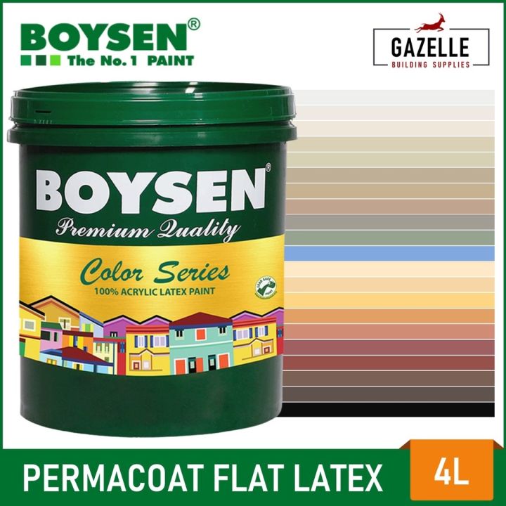 BOYSEN Color Series Permacoat Flat Latex Paint - 4L For Concrete Stone ...