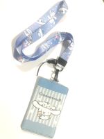 CINNAMOROLL SK  สายคล้องคอ สายคล้องบัตร ที่ใส่บัตร ซองใส่บัตร พร้อมสายคล้องคอ ลาย CNMR SK  งานดี สวยงาม สำหรับ บัตร 6x8 cm (body 7x11cm) สายกว้าง2 cm   BY NPNN SHOP