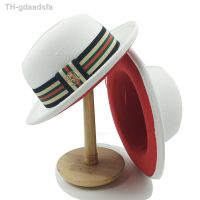 ♨✑ Fedoras Hat Men Jazz Hats Womens Double-sided Color Cap Feather Accessories Cowboy With Upturned Brim Wholesale