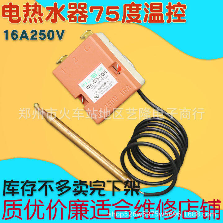 Electric water heater, temperature controller, switch, temperature