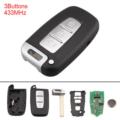 434เมกะเฮิร์ตซ์3ปุ่ม Keyless เจียระไนพลิกกุญแจรีโมท Fob กับชิป PCF7952เหมาะสำหรับฮุนได I30 I45 Ix35ปฐมกาล Equus Veloster ทูซอน Sonata Elantra