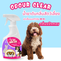 Odour Clear สเปรย์ดับกลิ่นสัตว์เลี้ยง กลิ่นแป้งหอม หอมละมุม ดับกลิ่นได้เอาอยู่ เช็ดถูพื้นบ้านไม่ทิ้งคราบ ขนาด 500 มล.