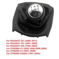 【DT】 hot  5 Speed Gear Shift Knob Shifter Boot for Peugeot 307 207 Citroen C3 C5 with Gaiter Boot Cover Professional Car Accessories