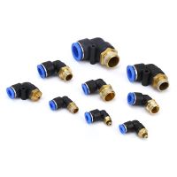 4mm 6mm 8mm 10mm Tube To 1/8" 1/4" 3/8" 1/2" BSP Male Thread Elbow Air Pneumatic Pipe Fitting Quick Connector Hand Tool Parts Accessories