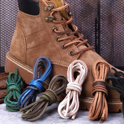 1 Pair Martin boots Shoelaces Square Leather Shoe Laces Solid Retro Men And Women Casual Leather shoes 100CM Shoelace P5