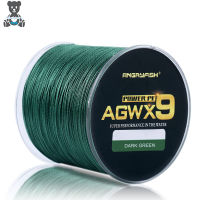 เหยื่อตกปลา Agwx9ทนทานต่อการฉีกขาด Senar Pancing Pe สูงถึง500ม. เชือกถักตกปลาเครื่องมือ