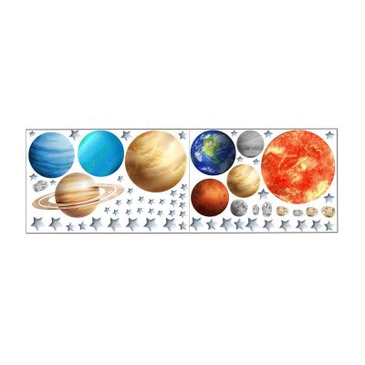 DIY Solar System Wall Stickers, Space Planet Wall Decals, Universe with Stars Art Wall Murals for Decor Kid Baby