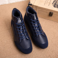 High-quality Mens Spring Ankle Boots Comfortable British Leather Shoes Skidproof Autumn High-top Shoes