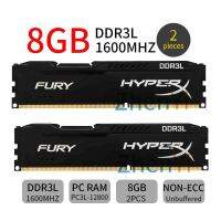 ชุดหน่วยความจำ16GB 2X8GB HX316LC10FBK2/16 DDR3L 1600MHz 1.35V DIMM หน่วยความจำ HyperX FURY