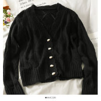 OCEANLOVE Autumn Thin Chaquetas Mujer Vintage Hollow Out Solid  Cardigans Ins Korean Fashion Sweet Wave Cut Woman Sweaters